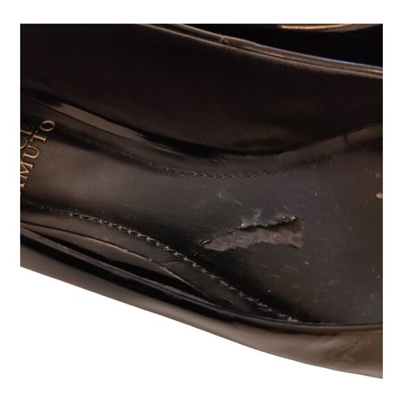 VINCE CAMUTO Women's Oneda metal Cap toe flats gold patent leather sz 7.5B 37.5 - Picture 5 of 12